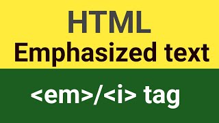 emphasized text  em tag in hindi html in hindi  italic tag in html [upl. by Aicilana310]