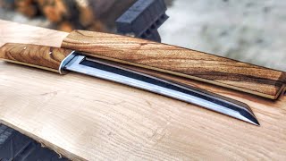 Knife Making  Modern Tanto Knife DIY Tanto from old file [upl. by Sibell]