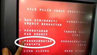 cara semak penyata mini bank cimb atm cash deposit mesin cimb bank [upl. by Ardnahc531]