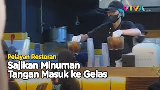 Pelayan Resto Tertangkap Kamera Memasukan Tangan ke Gelas Minuman [upl. by Mulvihill]