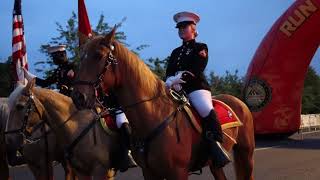 US Marine Corps Mounted Color Guard at Historic Half Marathon [upl. by Allred505]