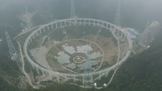 Worlds Largest Radio Telescope under Construction in SW China [upl. by Attenahs]