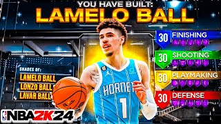 The BEST LAMELO BALL BUILD CREATION ON NBA 2K24 ANIMATIONS JUMPSHOT [upl. by Htabazile482]