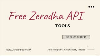 Free Zerodha API  Tools [upl. by Panter812]