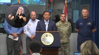 Florida Gov Ron DeSantis Make last hurricane preparations ahead of Idalia [upl. by Sweyn]