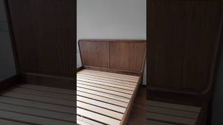 为杭州客户定制的黑胡桃实木床 woodfurniture furniture bed blackwalnut woodworking [upl. by Gisser]