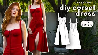 DIY COTTAGE CORE CORSET DRESS  full sewing tutorial w pattern l Juliana Corset Dress [upl. by Aeniah]