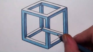 How To Draw an Impossible Cube  Optical Illusion [upl. by Leclair]