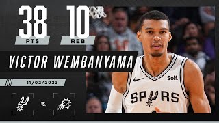 Victor Wembanyama drops 38PT DOUBLEDOUBLE in Spurs win over Suns 😳  NBA on ESPN [upl. by Ethbun]