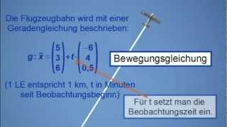 Flugzeugbewegung mit Geraden modellieren [upl. by Aicinet]