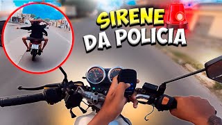 Coloquei SIRENE da POLICIA na minha MOTO FUI NA RUA DO GRAU🤣 [upl. by Helbona279]