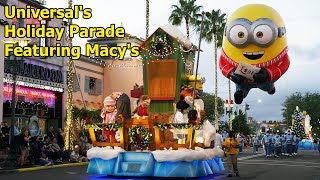 Universals Holiday Parade Featuring Macys at Universal Orlando 2021 w Despicable Me Shrek More [upl. by Em882]