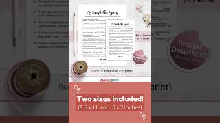 Printable Bridal Shower Game Finish the Lyrics 💍 [upl. by Nered]