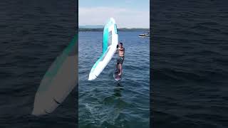 Incredible Light Wind Setup for Wing Foiling  shorts [upl. by Anavoj]