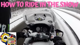 How to ride a motorcycle in the snow WARNING I SING read description Riding tips and help [upl. by Aznecniv]