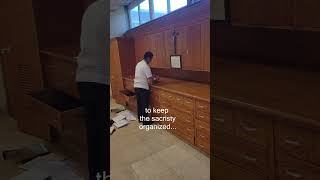 Behindthescenes work in the seminary sacristy [upl. by Aja139]