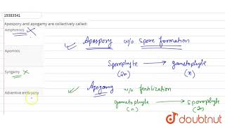 Apospory and apogamy are collectively called [upl. by Dedric]