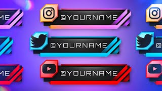 Free Social Media Pop Up  Twitch Panel Template [upl. by Hull698]