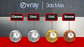 How to Create Realistic Chrome Steel Gold Bronze Vray Material in 3Ds Max [upl. by Notlok797]