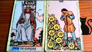 Combinaciones tarot con el REY de ESPADAS  ARCANOS MENORES DE OROS Por TARA [upl. by Jankey]