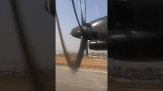 Propeller Aircraft taking off with aerial view of the ground below [upl. by Aysahc]