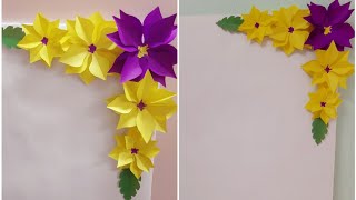 DIY Flower Decoration  Border Decoration  Paper Flowers  Home Decor Ideas  Buddys Art [upl. by Ribak]