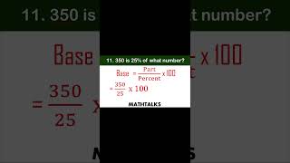 PERCENT BASE RATE PROBLEM 350 is 25 of what numbershortsfeed fypシ゚viral exampreparation [upl. by Deryl367]