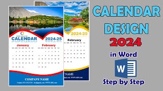 Printable Calendar Design 2024  25 in MS Word  Calendar kaise banate hain  How to make Calendar [upl. by Anauqahs]