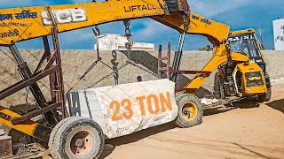 Heavy 23 Ton Marble Block Unloading JCB Liftall [upl. by Vic]