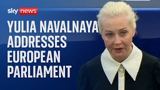 Yulia Navalnaya addresses the European Parliament [upl. by Adnorhs]