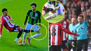 Kauro Mitoma Horrific Tackle by Mason Holgate During Brightons 50 vs Sheffield United [upl. by Nlyak]