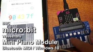 microbit Waveshare Mini Piano Module Bluetooth MIDI test [upl. by Lenno]