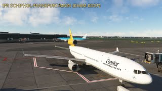 MSFS 2020 IFR flying SCHIPHOLFRANKFURTMAIN day 19  IFR FLIGHT MSFS2024 live md11 vatsim [upl. by Ahsekar]