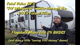 2019 Forest River Flagstaff Micro Lite 25 BRDS Travel Trailer Walk Thru with The RV Whisperer [upl. by Nagaek713]