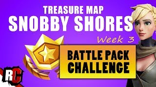 FORTNITE  Follow the Treasure Map in Snobby Shores Location Week 3 Battle Pack Challenge [upl. by Elesig]