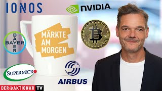 Märkte am Morgen Bitcoin Gold Tesla Nvidia Super Micro Apple Airbus Dt Bank SAP Bayer [upl. by Tanitansy]