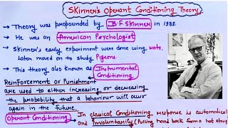 Skinners Operant Conditioning TheoryInstrumental ConditioningFor all Teaching Exams [upl. by Dickinson687]