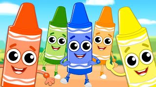 Five Little Crayons Colors Song and Educational Videos for Kids [upl. by Tamanaha230]