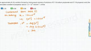 The approximate pH of a solution formed by mixing equal volumes [upl. by Aicel]