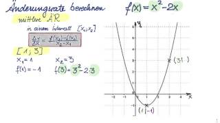 Änderungsrate berechnen  Differenzenquotient  Differentialquotient [upl. by Noe803]