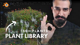 BLENDERS PLANT LIBRARY Add Realistic 160 Plants for Free Step by Step [upl. by Ferrick663]