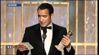 Le Discours de Jean Dujardin aux Golden Globes 2012  meilleur acteur  Cine90fr [upl. by Oznarol]