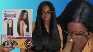 NEW Sensationnel Textured Lace Wig KINKY EDGES 13x6 Kinky Silk Press 26in Synthetic Wig Review [upl. by Noscire]