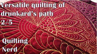 My modern take on Drunkard’s path 25 –free motion quilting of flowers overall fillers and swirls [upl. by Zailer]