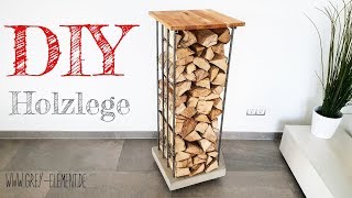 Ein Kaminholzregal  Holzlege selber bauen  concrete furniture DIY [upl. by Phineas]