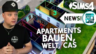 Apartments bauen Welt CAS 🔥 NEWS amp Einblicke in das Die Sims 4 Zu vermieten Erweiterungspack [upl. by Enihsnus]