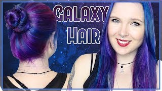 How to GALAXY HAIR  crueltyfree  LunarJess [upl. by Yerdua676]