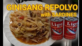 GINISANG REPOLYO WITH SARDINES  EASY RECIPE  MY OWN VERSION  INDAYLEN NG ITALY [upl. by Kcired]