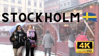 Stockholm Sweden Walking Tour December 2023  4K Gamla stan Old Town [upl. by Ettennig]