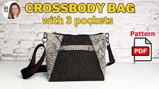 DIY Crossbody bag with pockets and PDF pattern [upl. by Ydnor]